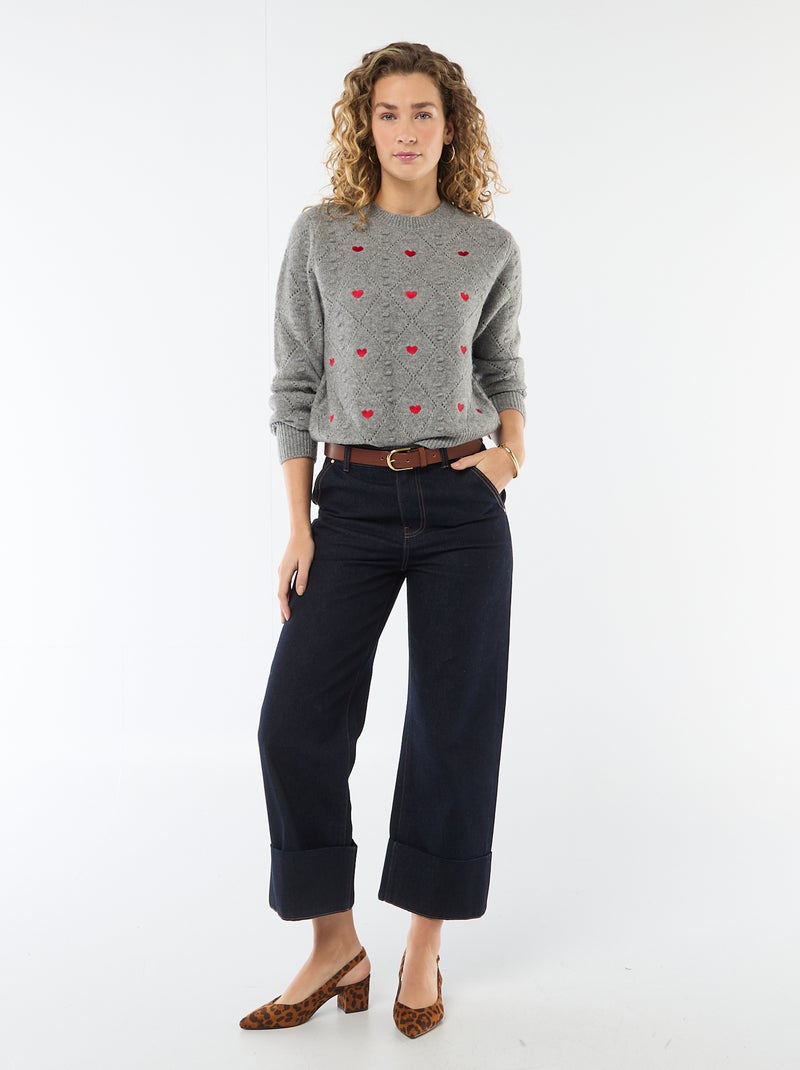 Ausgefallener Strickpullover Grau - Kiabi