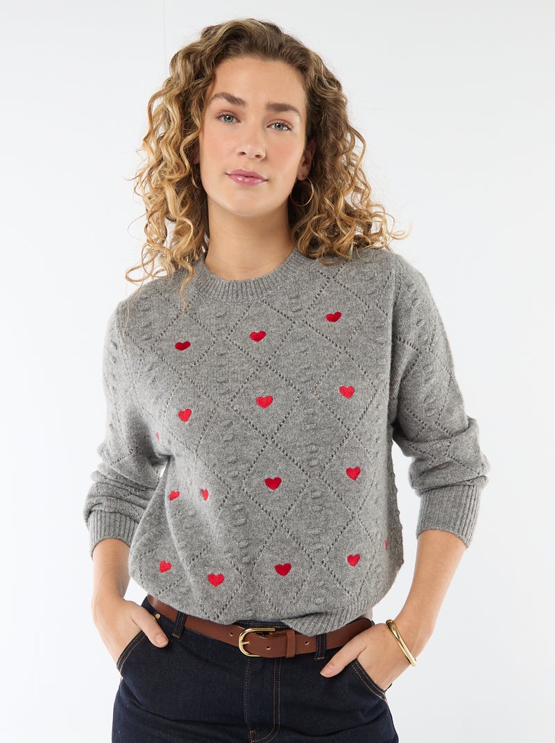 Ausgefallener Strickpullover Grau - Kiabi