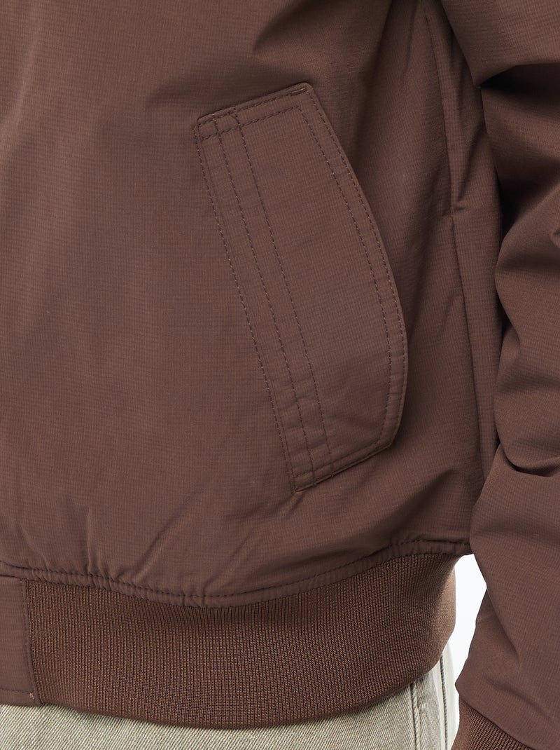 Aviator-Style Jacket with Zipped Sleeve Pocket Brown - Kiabi