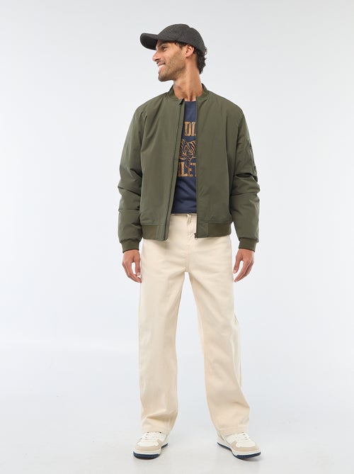 Aviator-style Jacket with Zipped Sleeve Pocket - Kiabi