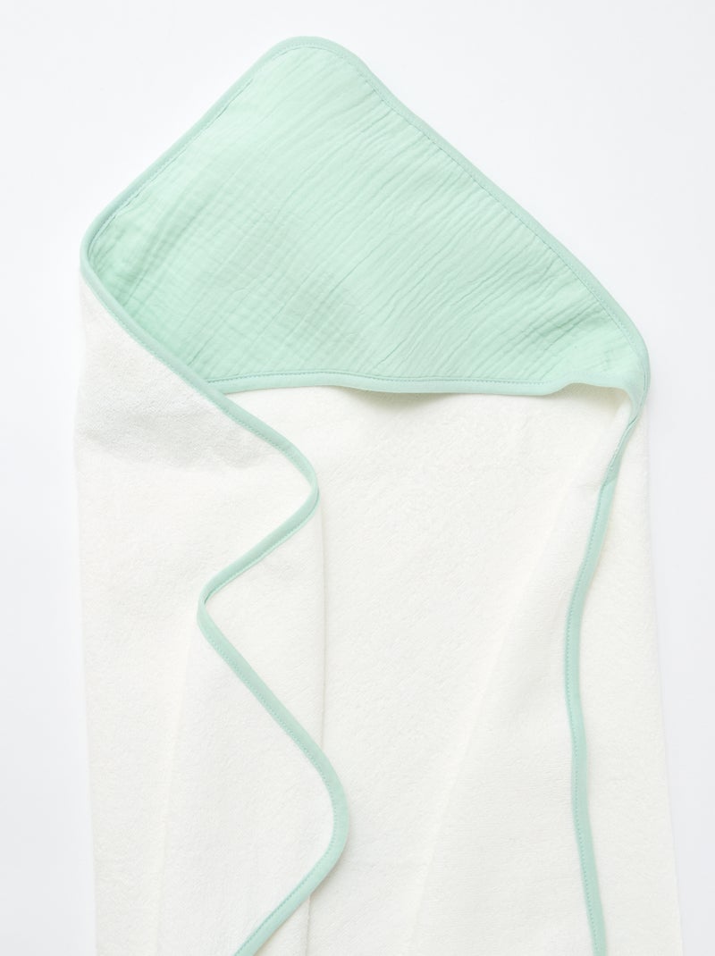 Baby-Badeponcho aus Baumwolle 62 x 104 cm Grün - Kiabi