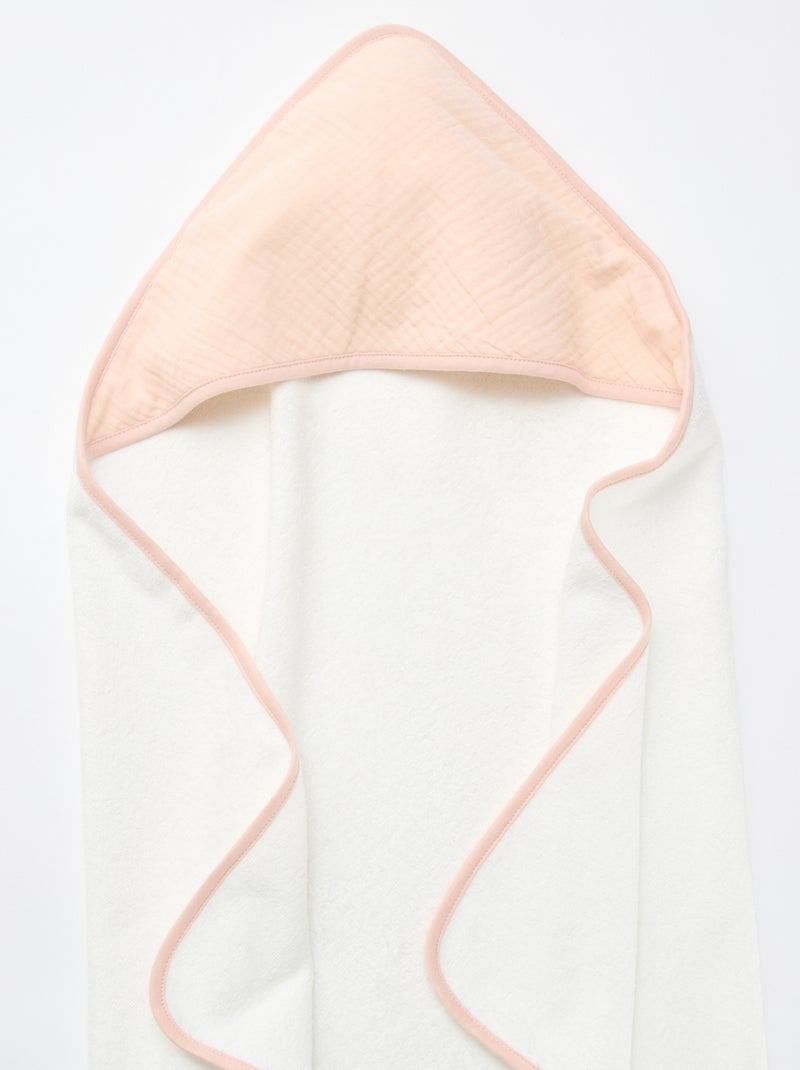Baby-Badeponcho aus Baumwolle 62 x 104 cm Rosa - Kiabi