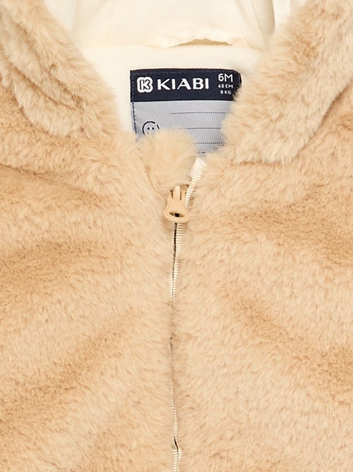 Baby-Overall im Pilotenstil aus Kunstfell - Kiabi