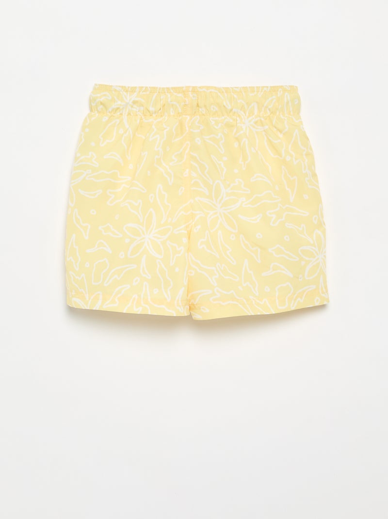 Badeshorts mit Allover-Meeresprint GELB - Kiabi