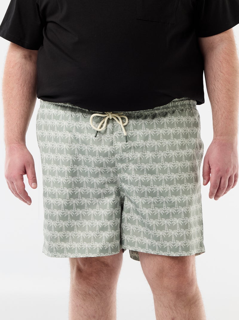 Badeshorts mit Muster Khaki - Kiabi