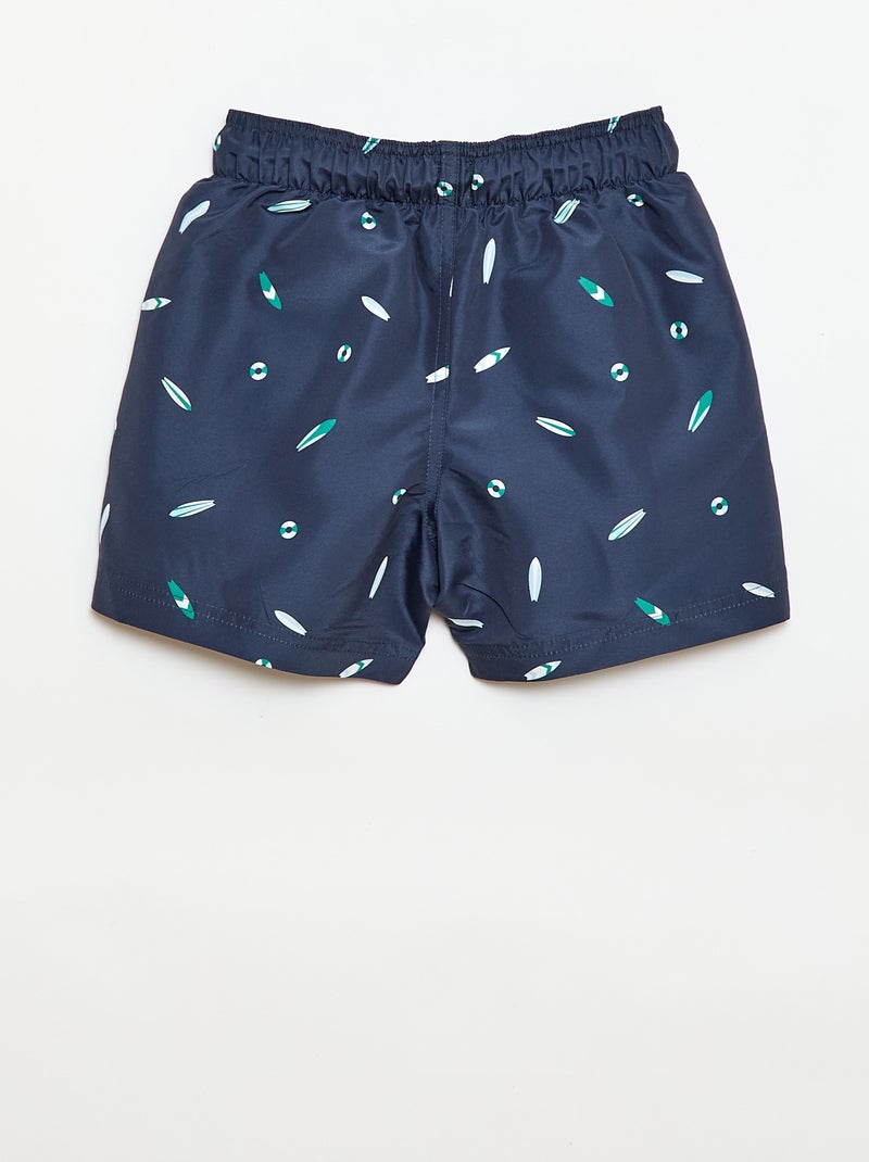 Badeshorts mit Surf-Allover-Print Blau - Kiabi