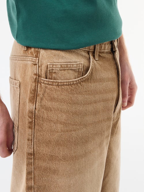 Baggy Cotton Shorts with Original Effect - Kiabi