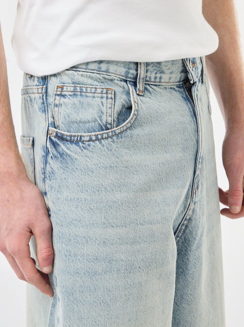 Baggy Denim Bermuda Shorts in Cotton - Kiabi