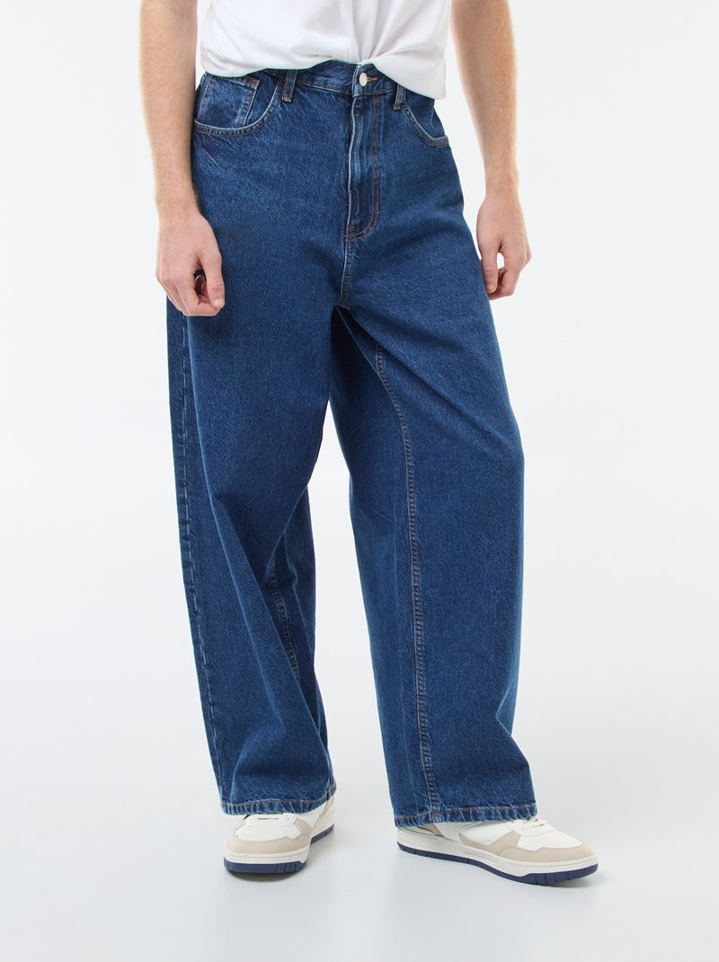 Baggy denim fit en coton Bleu - Kiabi