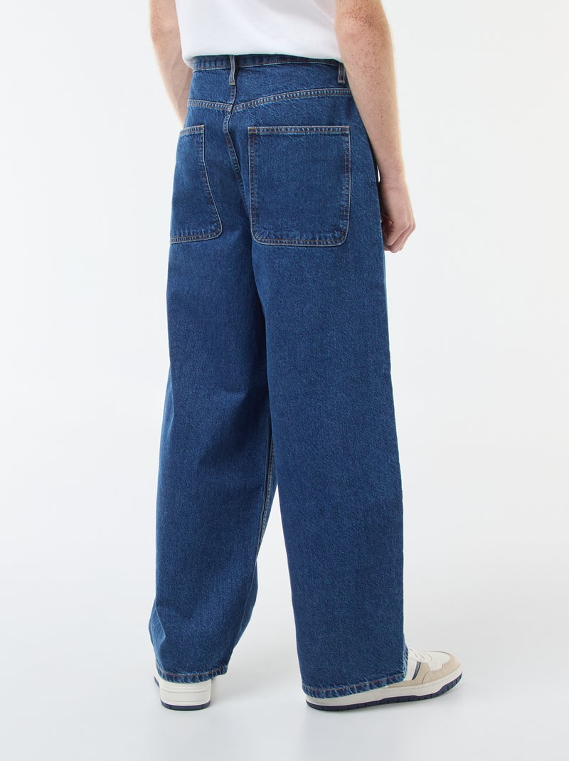Baggy denim fit en coton Bleu - Kiabi