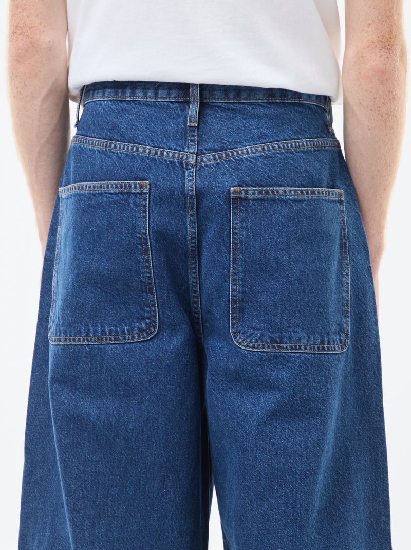 Baggy denim fit en coton Bleu - Kiabi