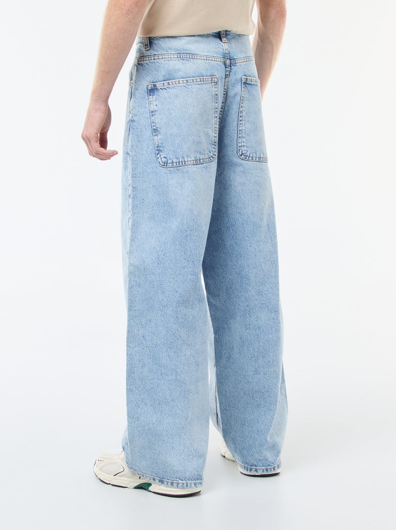 Baggy denim fit en coton Bleu - Kiabi