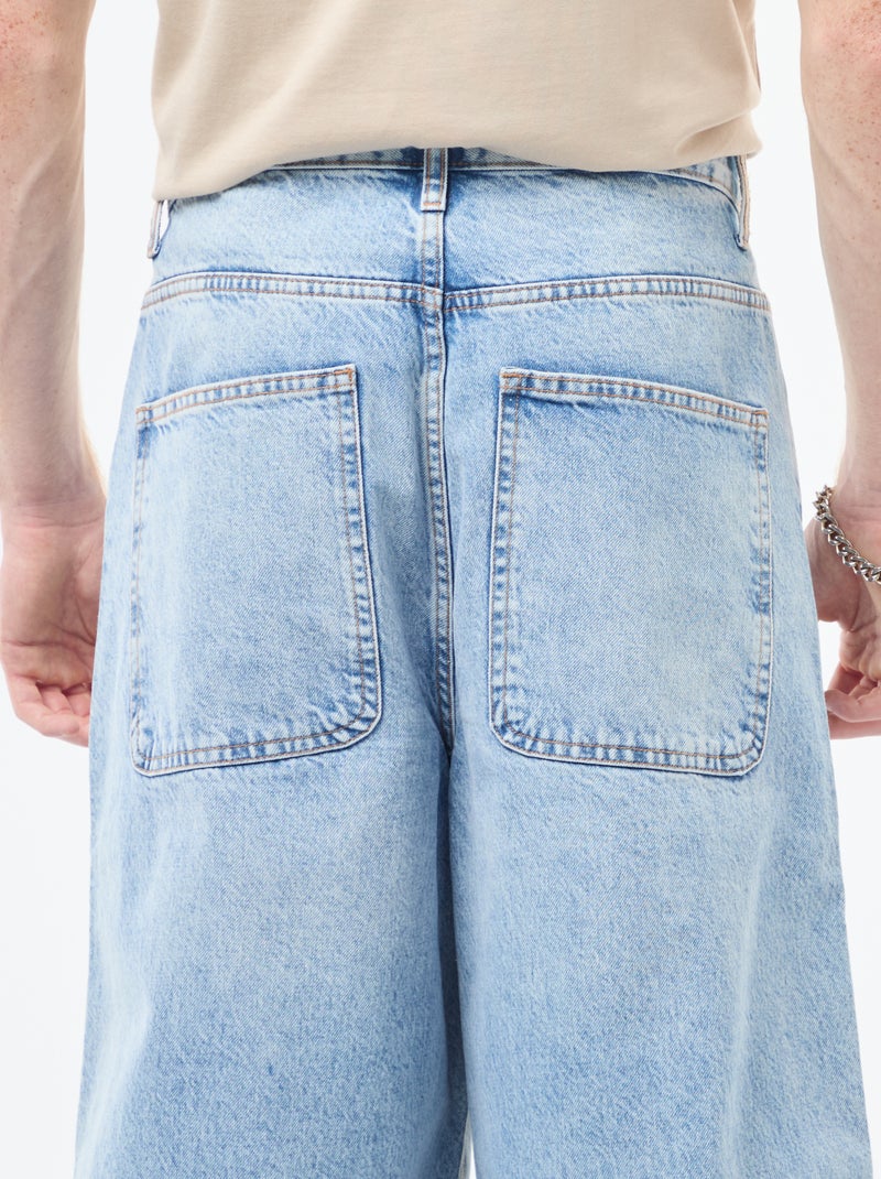 Baggy denim fit en coton Bleu - Kiabi