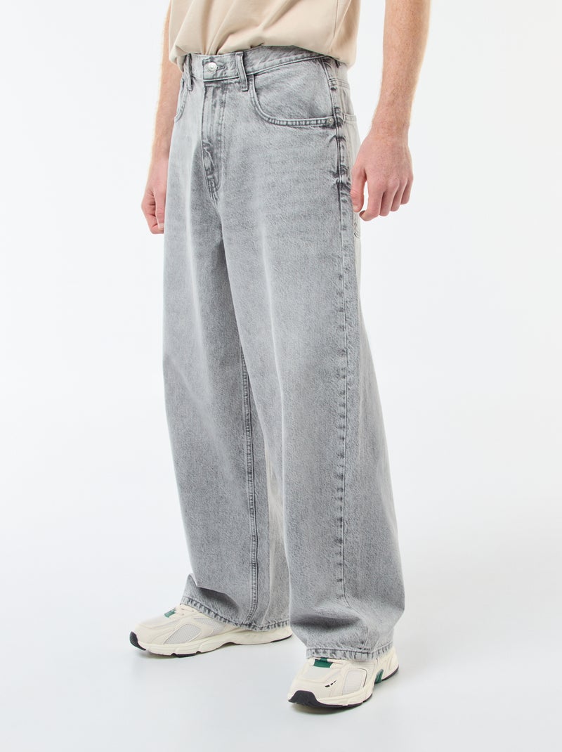 Baggy denim fit en coton Gris - Kiabi