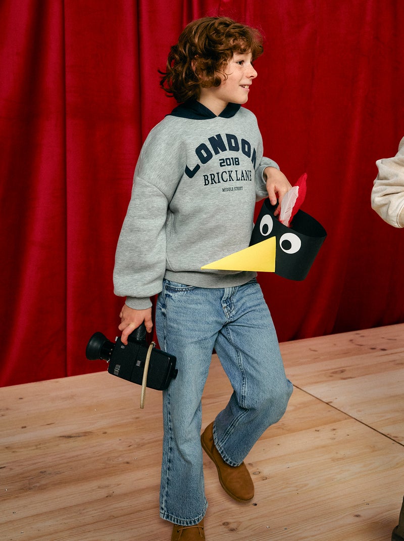 Baggy-Denim mit 5 Taschen Blau - Kiabi