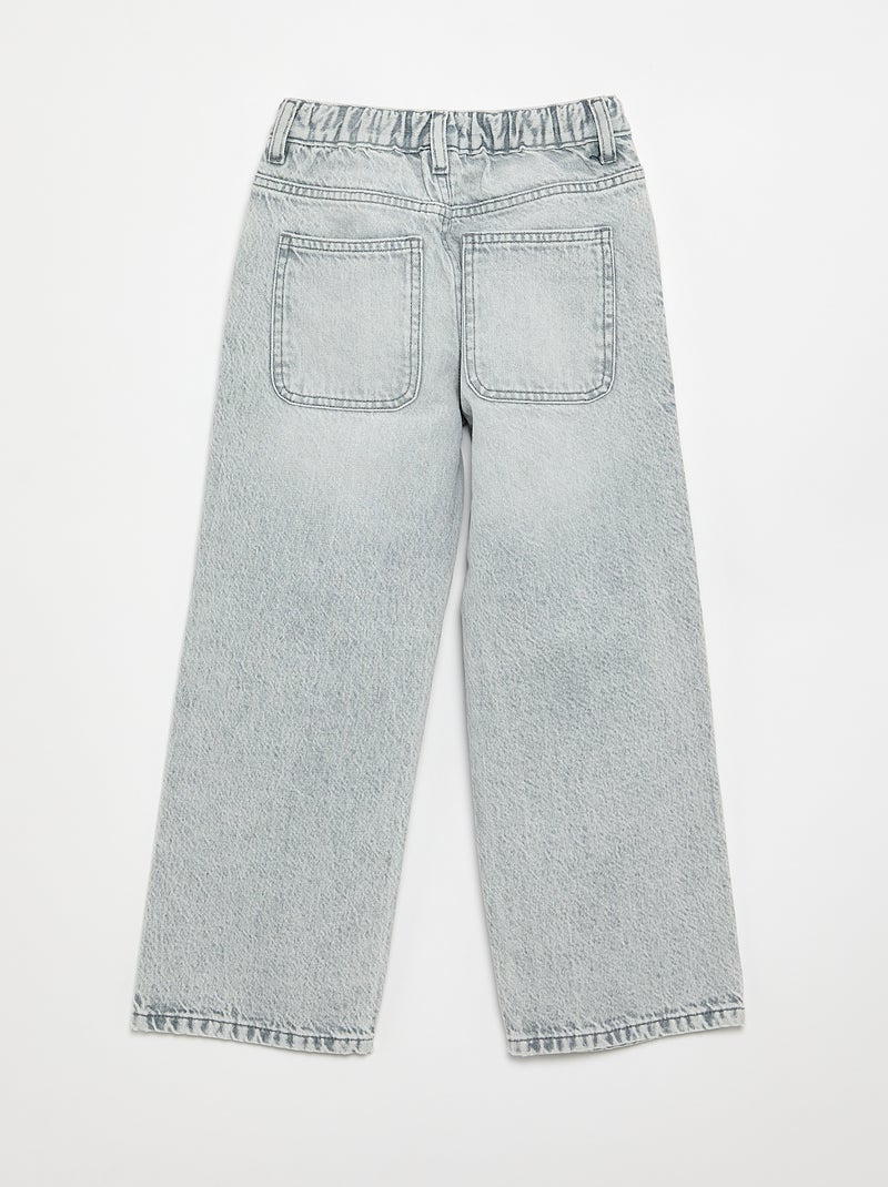 Baggy-Denim mit 5 Taschen Grau - Kiabi