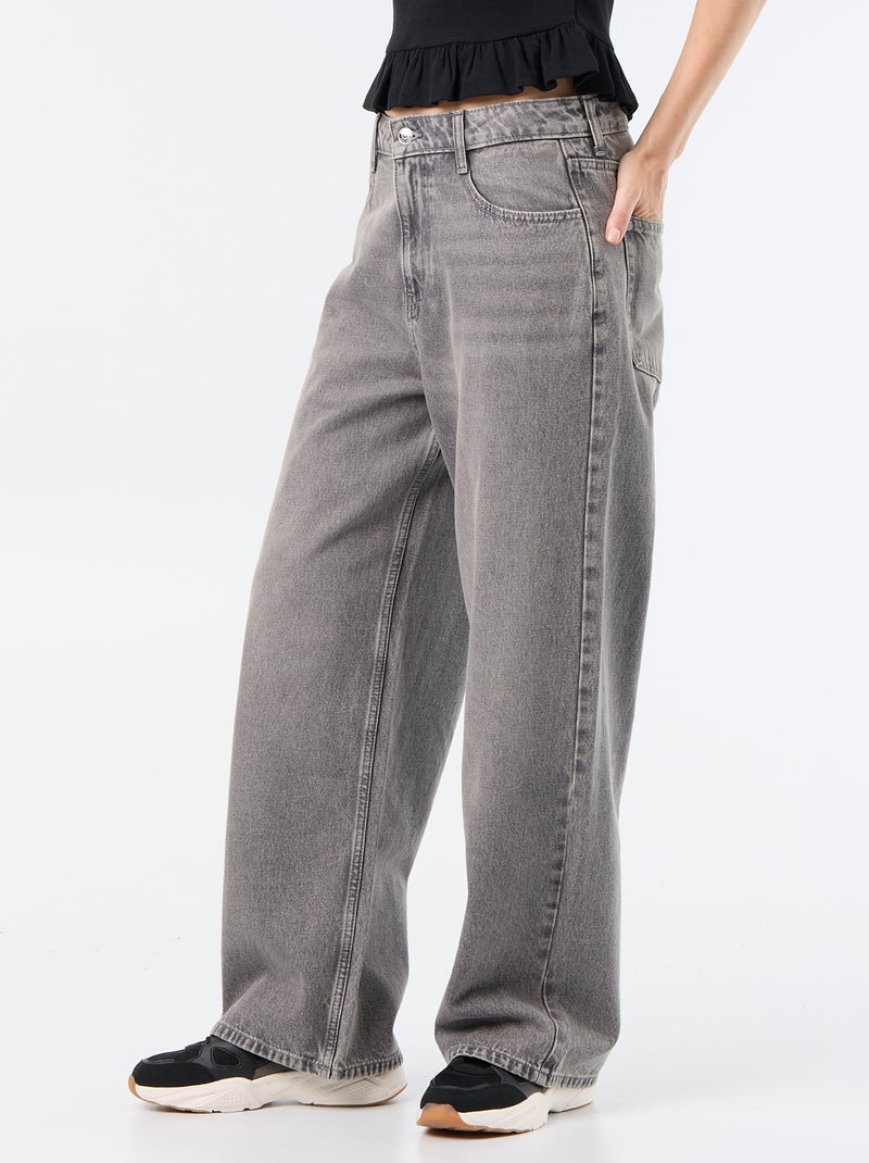 Baggy Denim Pants Grey - Kiabi