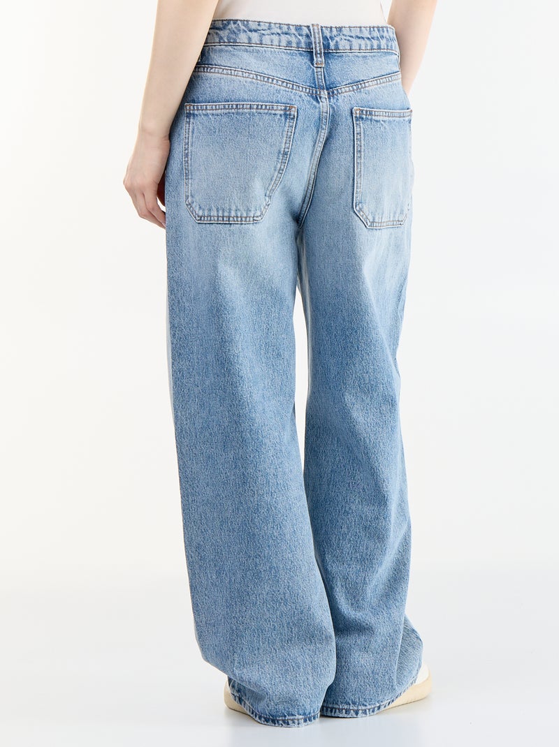 Baggy Fit Denim Trousers Blue - Kiabi
