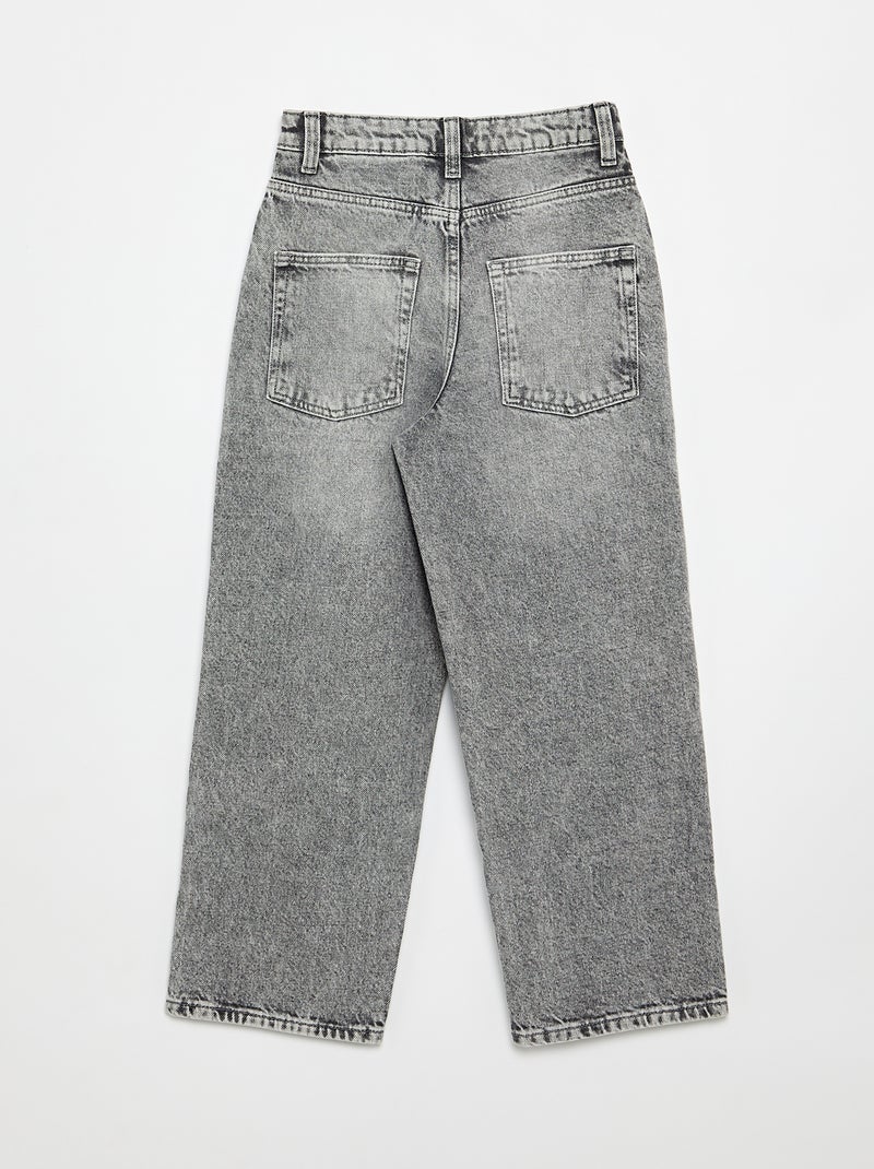 Baggy Fit Denim Trousers Grey - Kiabi