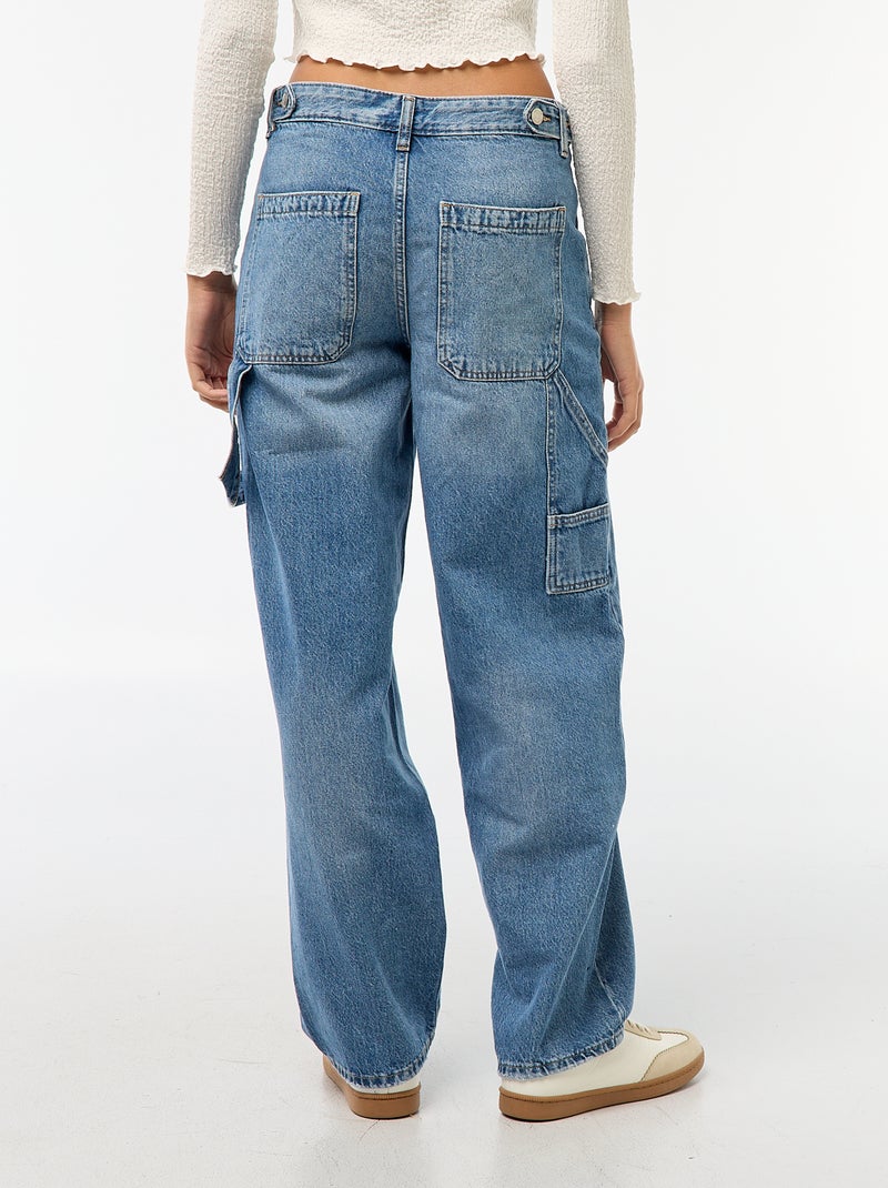 Baggy Jeans mit trendigen Used-Effekten Blau - Kiabi
