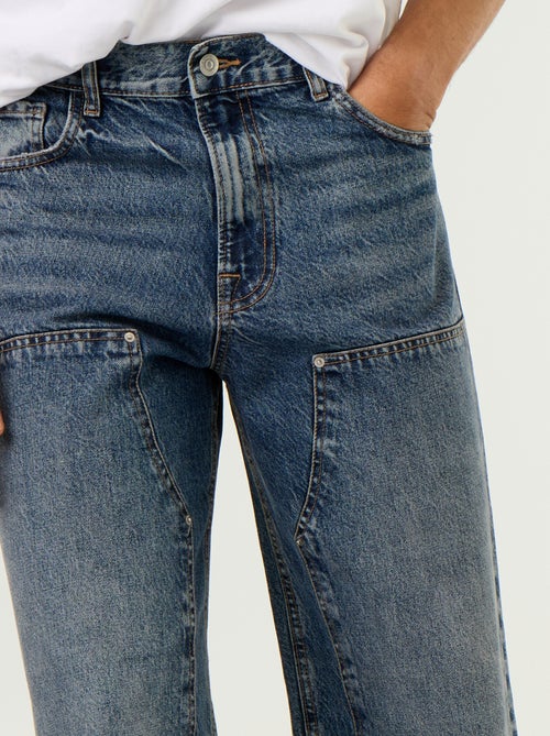 Baggy Jeans unifarben mit fantasievollen Einsätzen - Kiabi Baggy Jeans unifarben mit fantasievollen Einsätzen - Kiabi
