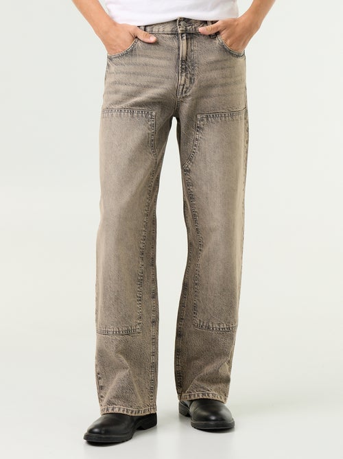 Baggy Jeans unifarben mit fantasievollen Einsätzen - Kiabi
