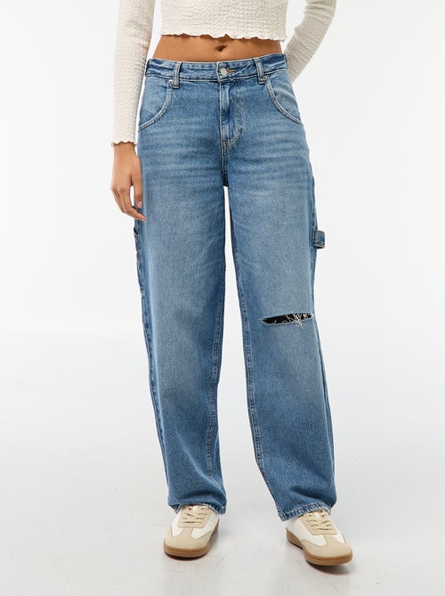 Baggy Jeans with Distressed Detailing - Kiabi