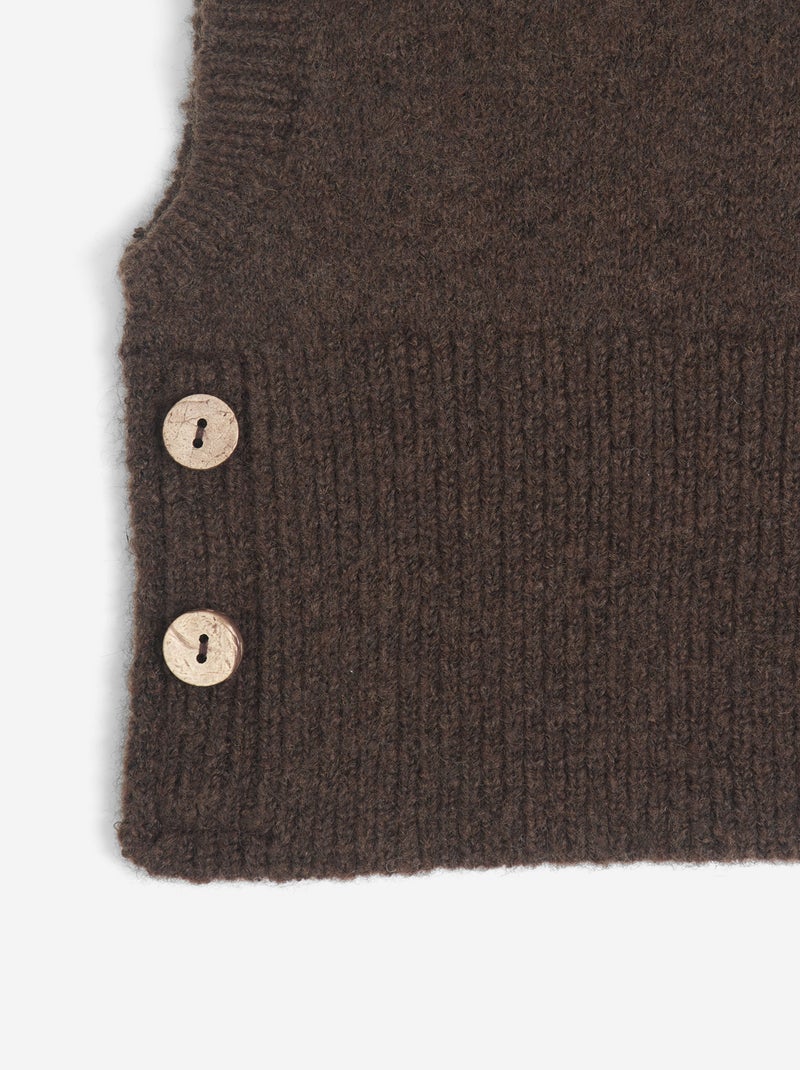 Balaclava with collar and buttons Brown - Kiabi