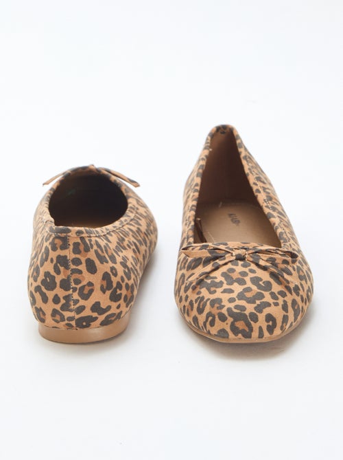 Ballerinas im Leopardenmuster aus Wildlederimitat - Kiabi