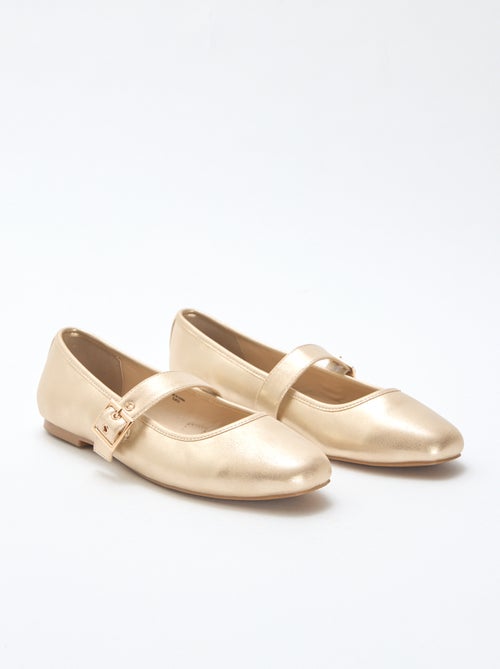 Ballerine dorate con cinturini - Kiabi