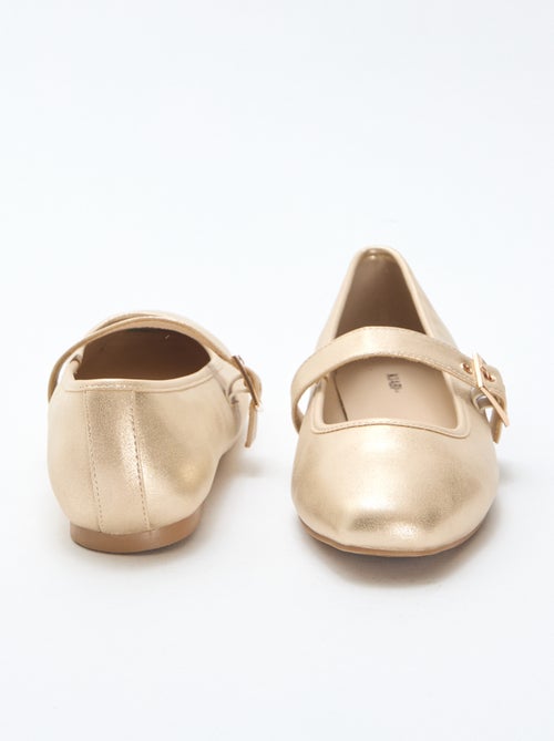 Ballerine dorate con cinturini - Kiabi