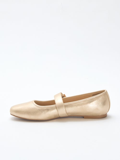 Ballerine dorate con cinturini - Kiabi