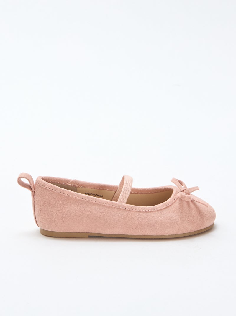 Ballerine in simil suede con cinturino Beige - Kiabi
