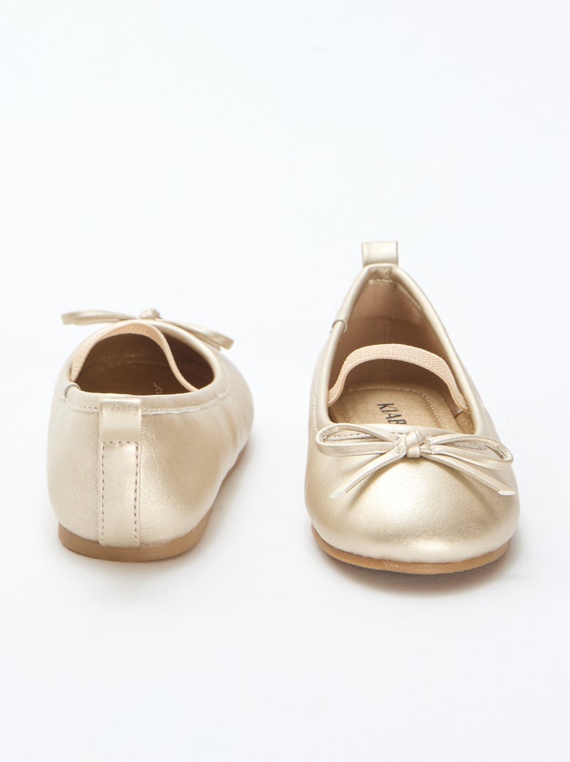 Ballerine in similpelle con cinturino Giallo - Kiabi
