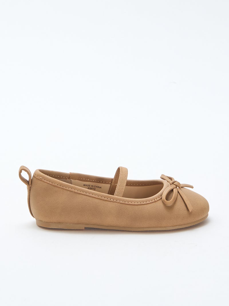 Ballerine in similpelle con cinturino Marrone - Kiabi