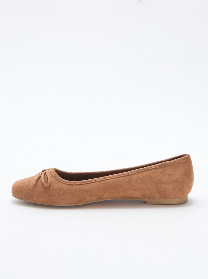 Ballerine unite in simil suede Marrone - Kiabi