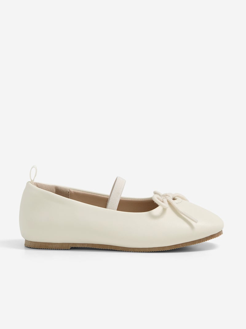 Ballerines avec nœud fantaisie Beige - Kiabi