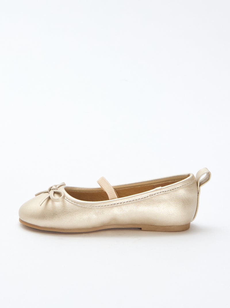 Ballerines en simili à bride Doré - Kiabi