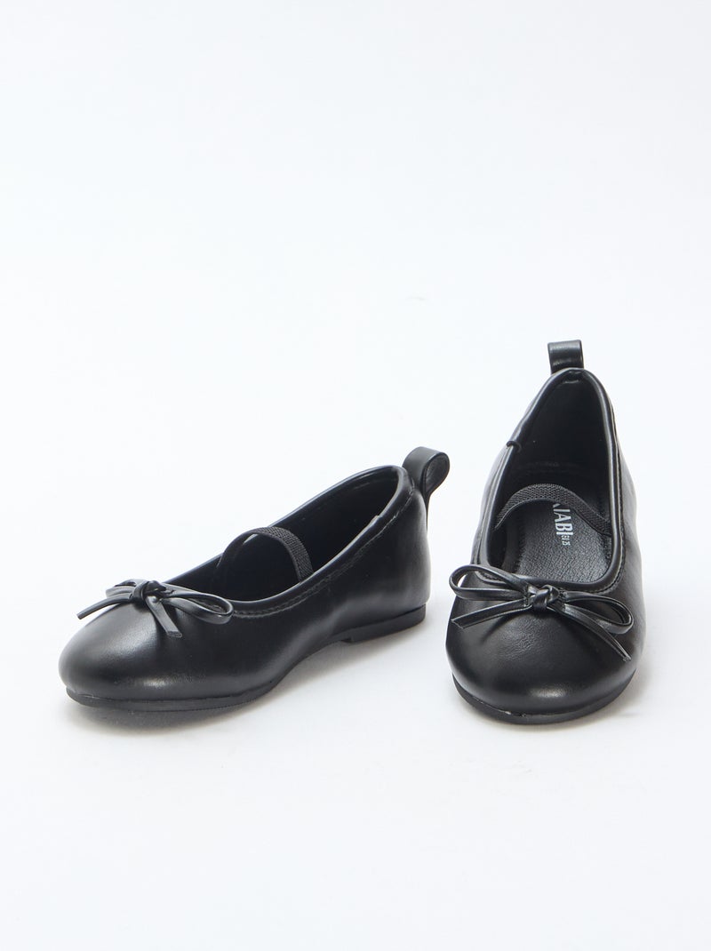 Ballerines en simili à bride Noir - Kiabi