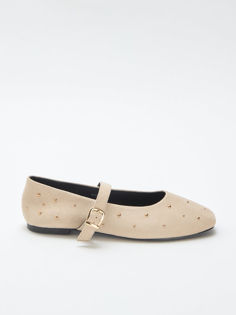 Ballerines plates en simili Beige - Kiabi