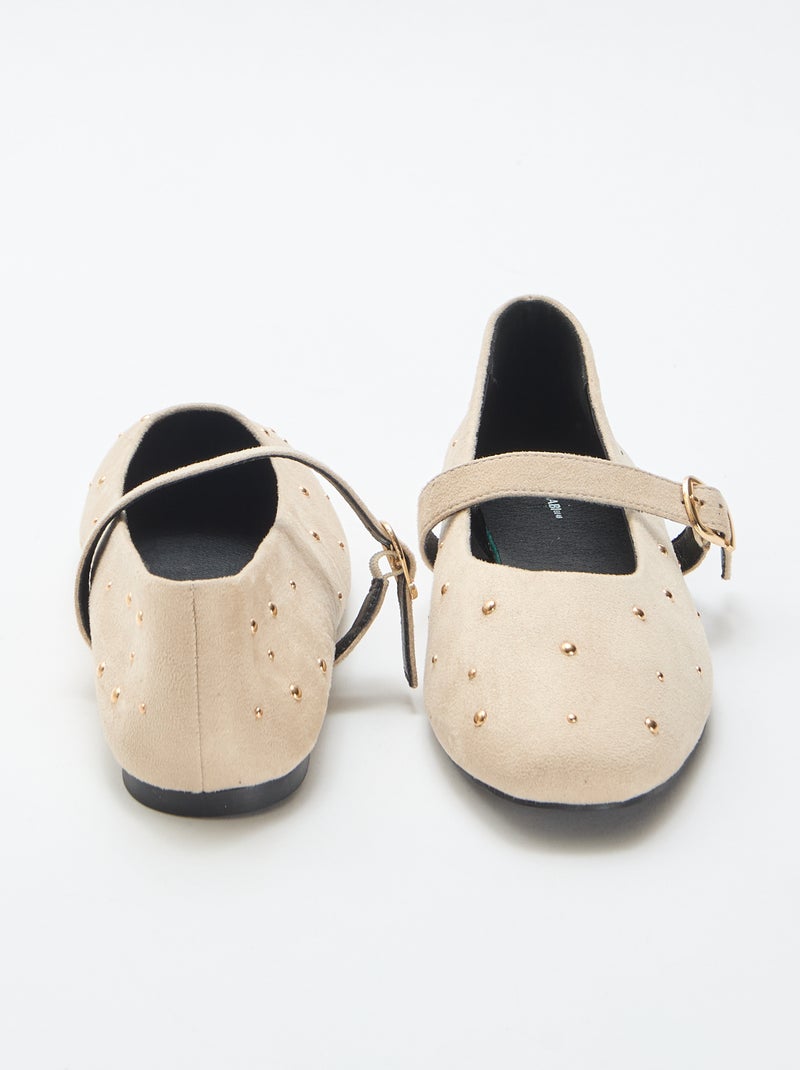 Ballerines plates en simili Beige - Kiabi