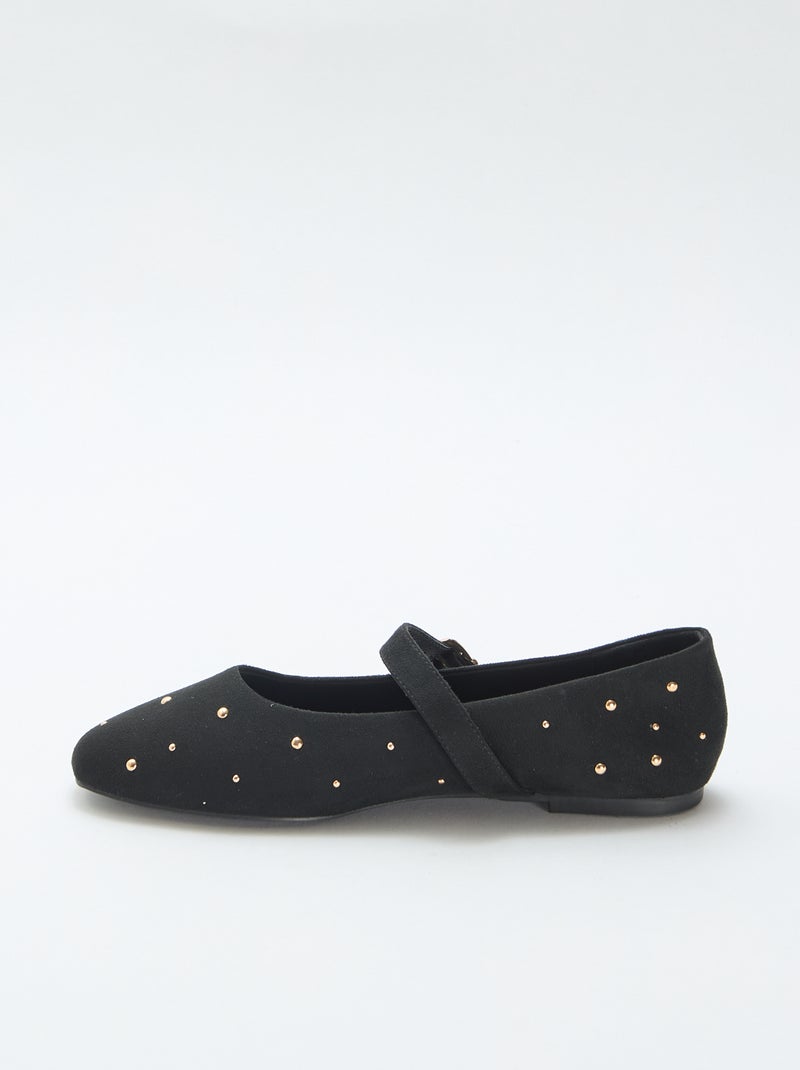 Ballerines plates en simili Noir - Kiabi