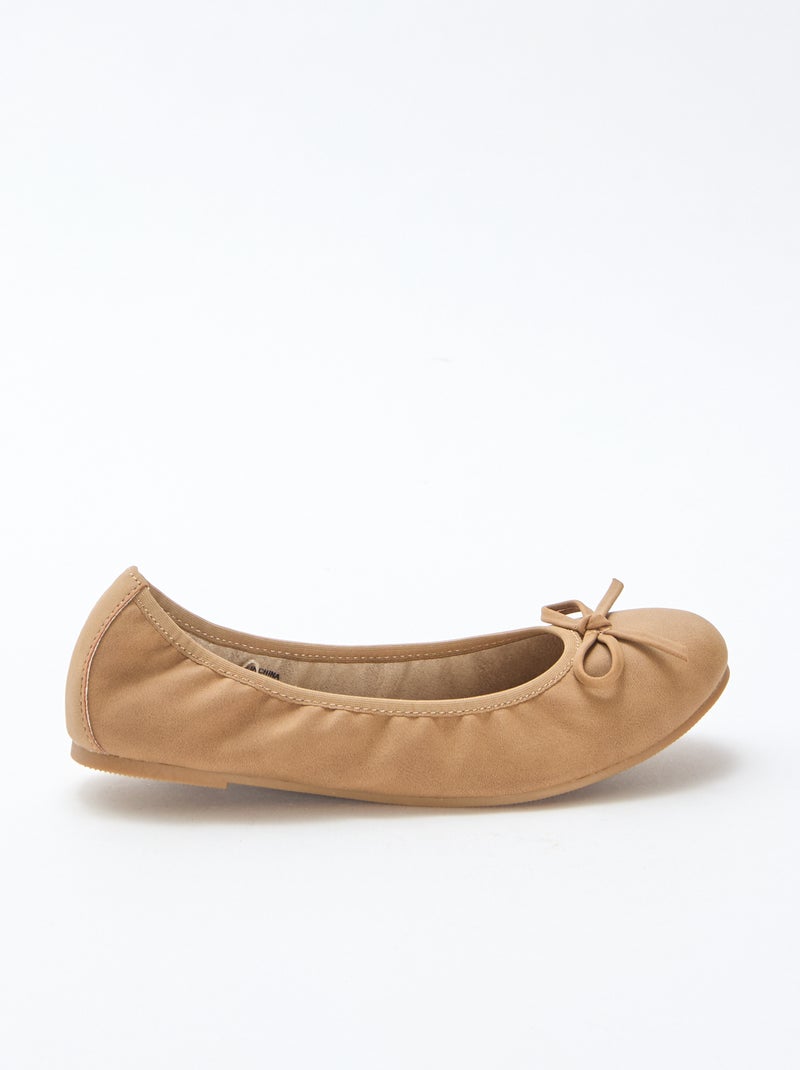 Ballerines plates unie Marron - Kiabi