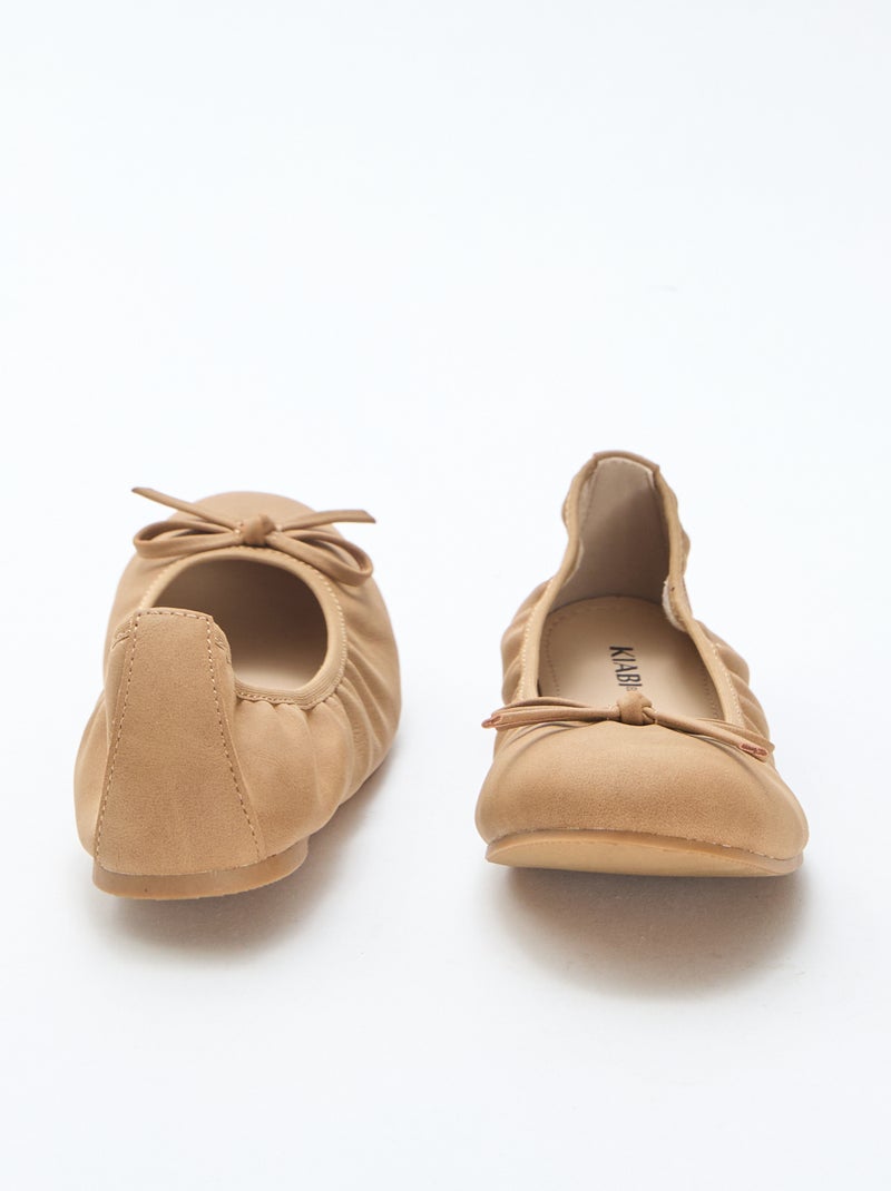 Ballerines plates unie Marron - Kiabi
