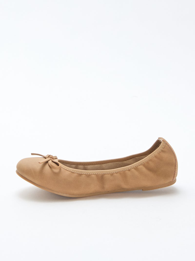 Ballerines plates unie Marron - Kiabi