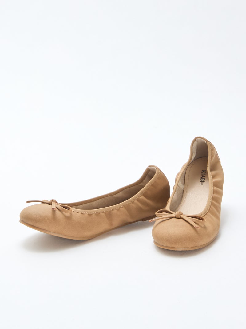 Ballerines plates unie Marron - Kiabi