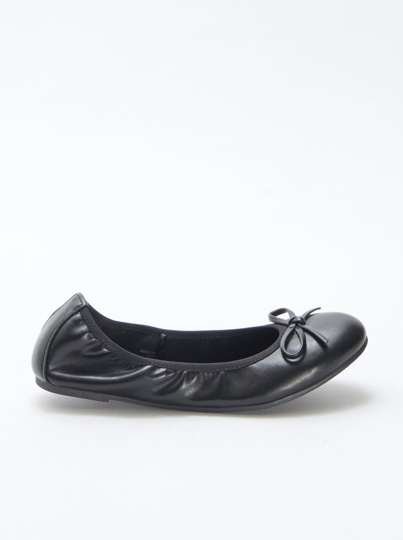 Ballerines plates unie Noir - Kiabi