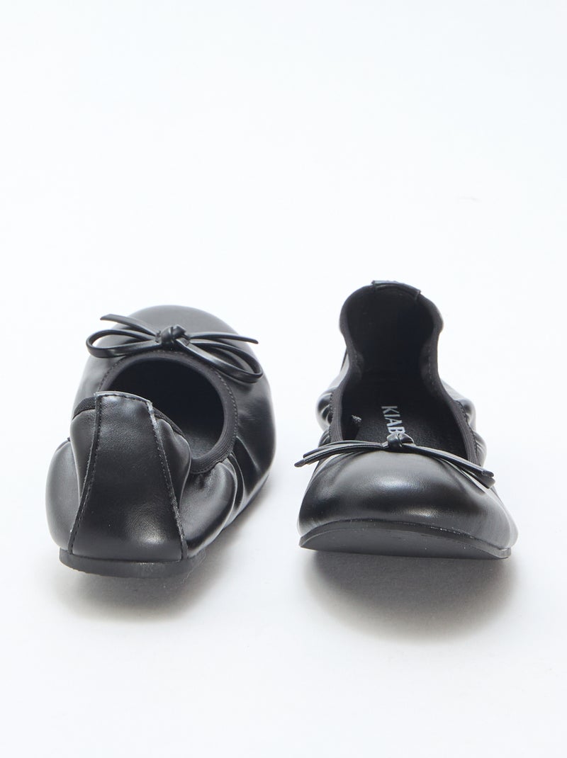 Ballerines plates unie Noir - Kiabi