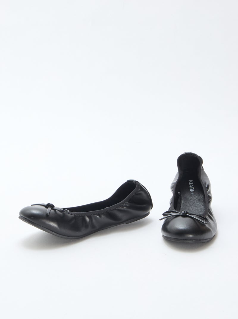 Ballerines plates unie Noir - Kiabi