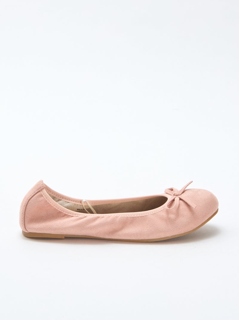 Ballerines plates unies Rose - Kiabi